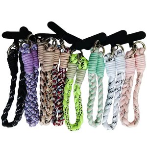 Fashionable Hand-woven Twisted Macaroni Nylon Rope Keychain Lanyard Anti-Loss Rope Simple Elegant Design Phone Strap