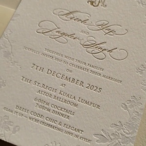 Juego de Invitaciones de Boda de Lujo con Impresión Tipográfica, Cinta de Terciopelo, Sello de Cera, Diseño Floral en Relieve, Tarjeta de Invitación Personalizada - Product Image 2