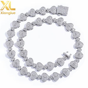OEM Bespoke Logo Engraved <b>Solid</b> 925 <b>Silver</b> Money Bag Cuban Chains Micro Paved Moissanite 18K Real Gold Plated Dollar Jewelry - Product Image 2
