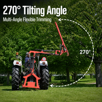 Taille-haie hydraulique à long bras pour tracteurs compacts de 20 à 50 CV, coupe-herbe professionnel à barre de coupe pour l'entretien des bords de route