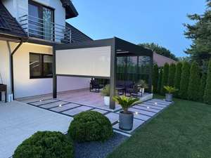 <span class=keywords><strong>Pergola</strong></span> à persiennes <span class=keywords><strong>en</strong></span> aluminium Type-R200 <span class=keywords><strong>avec</strong></span> <span class=keywords><strong>toit</strong></span> motorisé <span class=keywords><strong>et</strong></span> système de drainage pour porche <span class=keywords><strong>avec</strong></span> volets <span class=keywords><strong>et</strong></span> stores <span class=keywords><strong>en</strong></span> option - Product Image 5