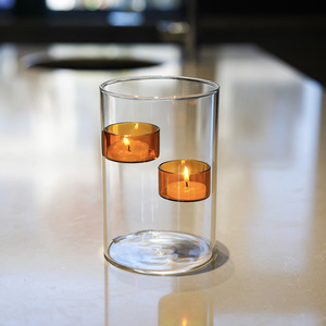 Creative <strong>Windproof</strong> Glass Candlestick Heat Resistant Glass Cylinder <strong>Candle</strong> <strong>Holder</strong> - Product Image 4