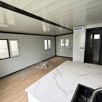 Conteneur en acier extensible de 20 pieds et 40 pieds, étanche/isolé/insonorisé/résistant aux ouragans, design moderne, bureau/villa