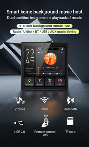 Huaxuyun 4x25W Android OS IPSディスプレイスマートスイッチモジュールタッチコントロール用2ゾーン背景音楽プレーヤー - Product Image 2