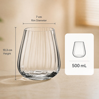 Verre à café côtelé vertical OEM ODM, verre à café glacé 420 mL 500 mL, verrerie de café