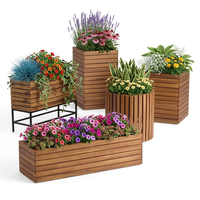 Bac à fleurs surélevé en bois avec pieds pour plantes et fleurs d'extérieur