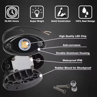Luces LED de Roca de 2 Pulgadas de Alta Calidad, Color Personalizable, 12V, IP67, Impermeables, para Camionetas/ATV Can-Am, con 12 Meses de Garantía