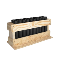 Lyson Supports de feux d'artifice en bois de 3 pouces avec coque d'affichage à 10 coups Solution de stockage de pétards accrocheur