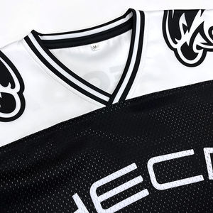 Camiseta de fútbol de talla grande personalizada con hombros caídos, ropa de calle Retro con sublimación de gran tamaño, camiseta de fútbol americano de malla - Product Image 4