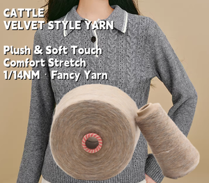1/14NM 가축 벨벳 스타일 편직사 58A38P4S 도매 공장 직송 14Nm 따뜻하고 부드러운 벨벳 편직사 겨울 스웨터용 - Product Image 1