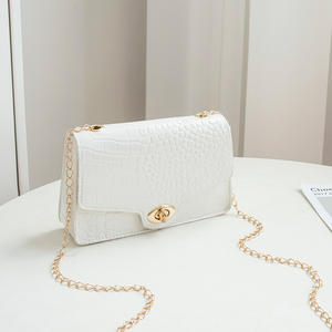 Fashionable Women's Crocodile Pattern Shoulder <b>Bag</b> Zip Closure Cross-Body Chain Lock Single Handle <b>Small</b> Square All Shoulder <b>Bag</b> - Product Image 6