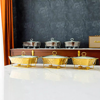 Casserole carrée JADE en céramique à motif pierre argentée, avec couvercle en verre, design luxe léger, support doré électrolytique
