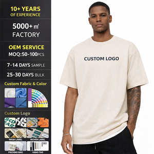 Manufacture Men's t Shirt High Quality Streetwear <b>Blank</b> T Shirt 250 Gsm Heavy <b>Weight</b> Print logo T Shirt for OEM - Product Image 5