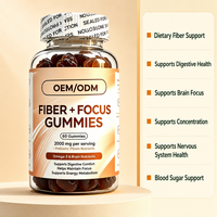 Complément alimentaire en fibres à mâcher sans gluten, sans gélatine, sans OGM, saveur naturelle, Gummies Daily Fiber Focus