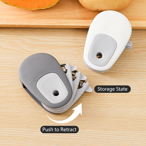 Éplucheur de fruits et légumes multifonction pliable et portable, outil de dépeluchage 3 en 1 pour pommes de terre et concombres, pour cuisine extérieure - Product Image 1