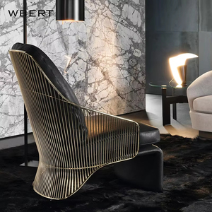 WBERT-Sofá individual moderno de lujo italiano para comedor, uso en hotel, silla elegante de ocio de tela de acero inoxidable para sala de estar - Product Image 5