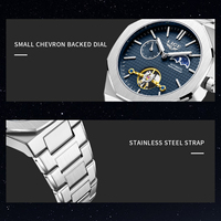 Montre automatique LIGE LG6823 de luxe, squelette 3D, tourbillon, phase du jour, cadran ajouré, luminescente, cadeau pour homme et femme