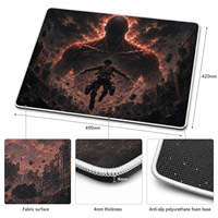 Tapis de bureau gaming personnalisé étendu 490x420mm, grand tapis de souris antidérapant pour bureau, protection de table en tissu imperméable, base en caoutchouc