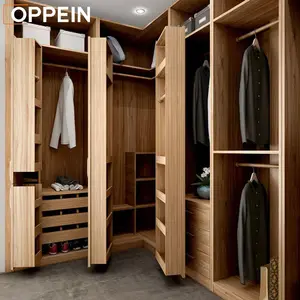OPPEIN 2400*600*2300印度设计3门价格滑动卧室简单角落Armoir衣柜