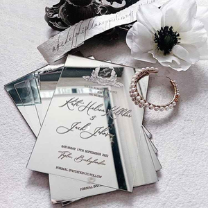 Carta d'invito di lusso personalizzata con busta autosigillante sigillo di cera finitura a specchio biglietti d'auguri acrilico invito a <span class=keywords><strong>nozze</strong></span> - Product Image 3