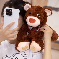 Niedlicher trauriger Teddybär-Plüschtier mit weichem, lockigem Fell – Kuscheltier für Kinder, Trösterpuppe, Geburtstags- und Feiertagsgeschenk