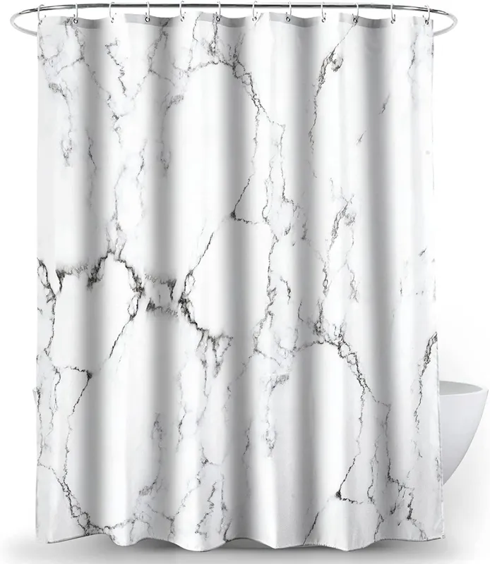 Bathroom Marble Shower Curtain with Hooks 3D Printing Shower Curtain Waterproof Fabric Polyester Accessories