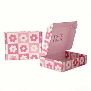 Wholesale Custom <b>Pink</b> Cardboard Mailer <b>Box</b> With Floral Print Ideal for Subscription Mailing & <b>Gift</b> Packaging - Product Image 2