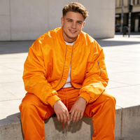 Blouson aviateur personnalisé pour homme avec logo, veste d'hiver rembourrée décontractée de couleur unie, col montant, en nylon, avec fermeture éclair, pour l'extérieur
