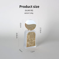 Flacon de parfum vide Eric Design 100 ml en verre givré avec bouchon bicolore or et blanc, boîte cadeau rigide personnalisée pour parfum de luxe