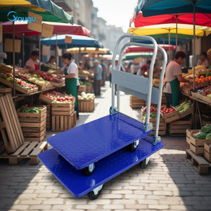 Carretilla de Plataforma Plegable Industrial de Cuatro Ruedas, de Acero, con Capacidad de Carga de 500 kg, Excelente Herramienta de Almacén, OEM - Product Image 3