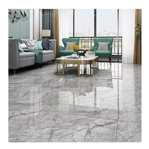 Carreaux de sol carrés en porcelaine au design moderne de Foshan 60x60cm & 80x80cm, carreaux en céramique antidérapants, effet marbre, polis - Product Image 1