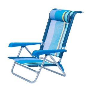 Chaise de plage pliable et réglable en métal léger, confortable pour l'extérieur et le parc - Product Image 1