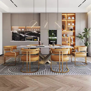 Fauteuils en métal personnalisés pour restaurants et cafés, chaises de salle à manger en cuir, vente en gros pour cuisines et appartements - Product Image 2