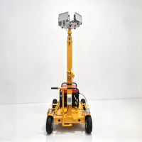 Tour d'éclairage LED sur chariot avec 4 lampes LED, hauteur de levage de 6 m et générateur à essence de 3 kW