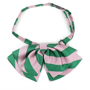 Mode Offre Spéciale Polyester Personnalisé Design Rayé Rose <span class=keywords><strong>Pré</strong></span>-Noué En Gros Dames Noeud Papillon - Product Image 1