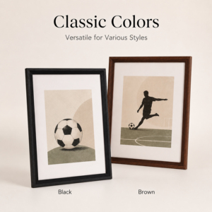 Présentoir mural vertical classique en bois A3/A4, rustique et vintage, pour photos, souvenirs <span class=keywords><strong>de</strong></span> football, durable et léger, à faire soi-même - Product Image 4
