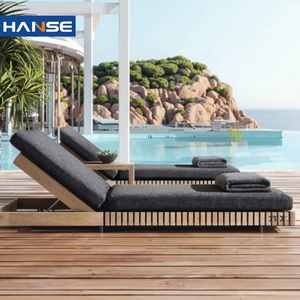 Chaises longues <span class=keywords><strong>d</strong></span>'<span class=keywords><strong>extérieur</strong></span> imperméables et résistantes aux UV avec cadre en bois massif, utilisation hôtelière, chaise longue durable - Product Image 1