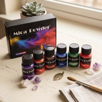 Poudre de mica 12 couleurs, pigment minéral naturel, colorant pour gypse, ciment, plâtre, béton, savon, bougie, résine époxy, nail art, artisanat fait main