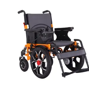 China hochwertiger tragbarer faltbarer Power-Wheelchair langlebiger Akku orangefarbener Rollstuhl elektrischer Rollstuhl Verkauf-BZ-KKB-KKC