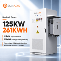 Système de stockage d'énergie solaire tout-en-un 125 kW 261 kWh LiFePO4 BESS en armoire, avec batterie au lithium à refroidissement liquide IP54, pour applications C&I