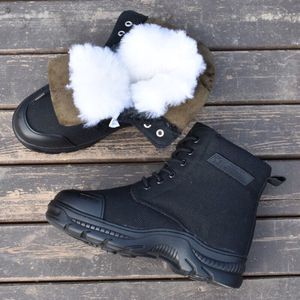 Botas de nieve para hombre, cálidas para invierno, con forro polar, suela gruesa, impermeables, para senderismo al aire libre - Product Image 3