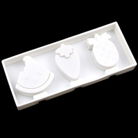 Moule à crème glacée 3 cavités petit moule à fruits en silicone de qualité alimentaire facile à libérer outils de fabrication de glace d'été