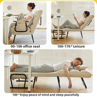 OEYTREE Fauteuil de canapé contemporain inclinable à double usage pour la maison, le bureau, la sieste, le lit simple, le dossier pliable pour le salon et les loisirs.