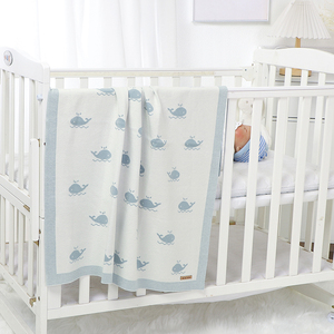 Mimixiong envío rápido lindo delfín patrón manta de punto infantil bebé suave Swaddle enfermería ganchillo tejido manta de bebé - Product Image 4