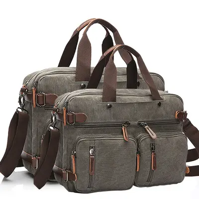 5 Colors durable multi function canvas computer backpack laptop messenger bags large capacity vintage canvas bag for men