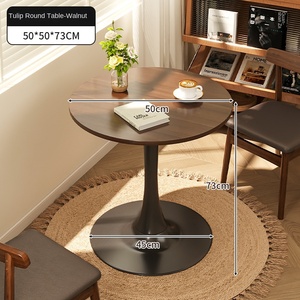 American <strong>Tulip</strong> Wooden Round Multi-functional Coffee <strong>Table</strong> with Side <strong>Table</strong> and Chair Combination for Living Room Home Use - Product Image 6