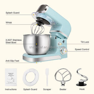 Batteur sur socle électrique SOHEF 3,5 QT 700W avec bol mélangeur en acier inoxydable et crochet pétrisseur pour la pâtisserie et l'usage domestique - Product Image 5