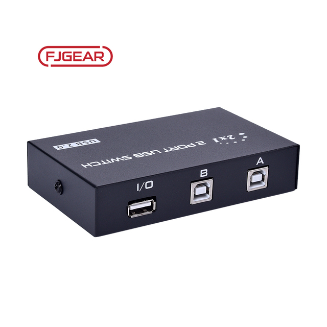 Fjgear High Compatibility Usb2.0 2 Port Usb Switcher  Printer Sharing Switcher 2 Input 1 Output Adapter