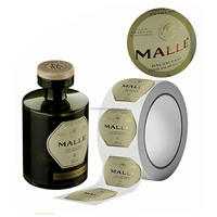 Calidad profesional Impreso PVC Autoadhesivo Lámina de oro Estampado en relieve Logotipo de la marca Etiqueta a prueba de aceite Perfume para alimentos Uso