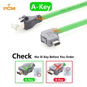 Cabo de Alta Flexibilidade CAT6A IX A-Key TPU com Conector Esquerdo X40G-A-10S-CVL1(7.0) para RJ45 8P8C Macho para Ethernet Industrial e Visão de Máquina - Product Image 2